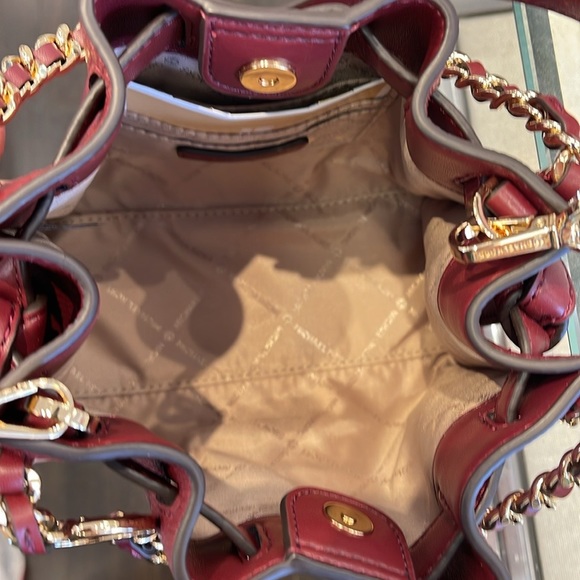 Michael Kors Women's Mina Small Belted Chain Crossbody Shoulder Dark Cherry 
NWT - Picture 7 of 16